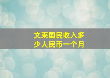 文莱国民收入多少人民币一个月