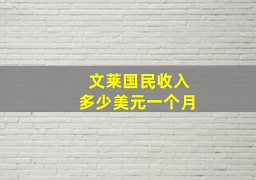 文莱国民收入多少美元一个月