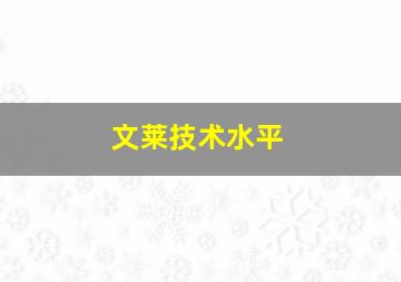 文莱技术水平