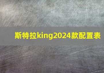 斯特拉king2024款配置表