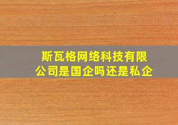 斯瓦格网络科技有限公司是国企吗还是私企