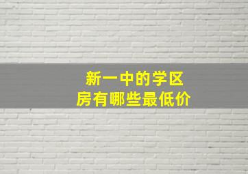 新一中的学区房有哪些最低价