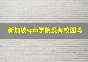 新加坡spb学院没有校园吗