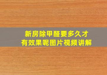 新房除甲醛要多久才有效果呢图片视频讲解