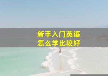 新手入门英语怎么学比较好