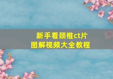 新手看颈椎ct片图解视频大全教程