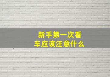 新手第一次看车应该注意什么