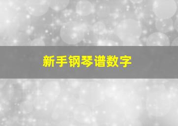 新手钢琴谱数字