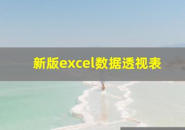 新版excel数据透视表