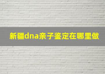 新疆dna亲子鉴定在哪里做