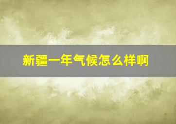 新疆一年气候怎么样啊