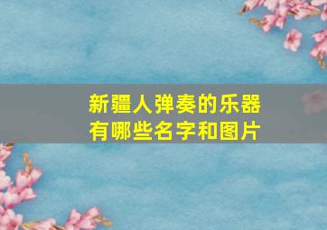 新疆人弹奏的乐器有哪些名字和图片