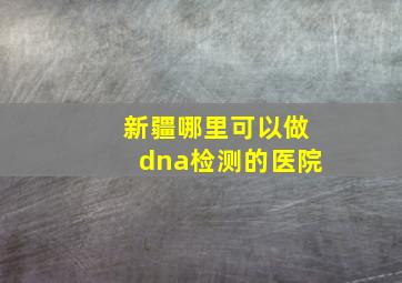 新疆哪里可以做dna检测的医院