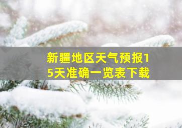 新疆地区天气预报15天准确一览表下载