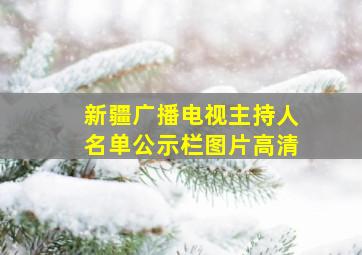 新疆广播电视主持人名单公示栏图片高清