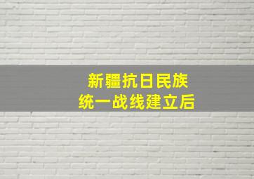 新疆抗日民族统一战线建立后