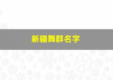 新疆舞群名字