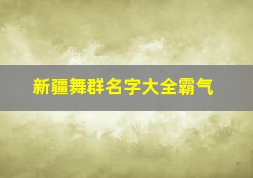 新疆舞群名字大全霸气