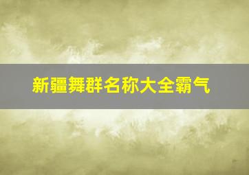 新疆舞群名称大全霸气