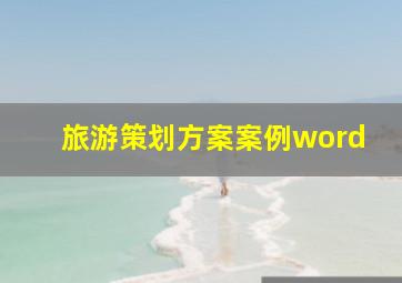 旅游策划方案案例word