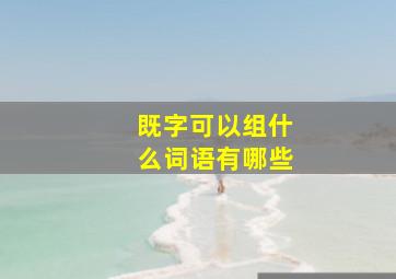 既字可以组什么词语有哪些