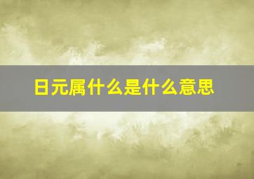 日元属什么是什么意思