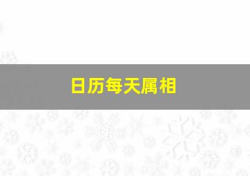 日历每天属相