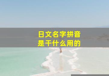 日文名字拼音是干什么用的