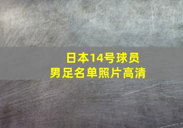 日本14号球员男足名单照片高清