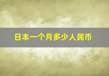 日本一个月多少人民币