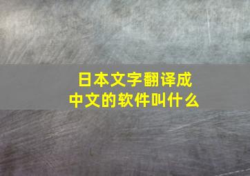 日本文字翻译成中文的软件叫什么