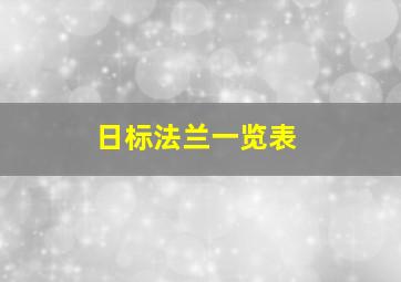 日标法兰一览表