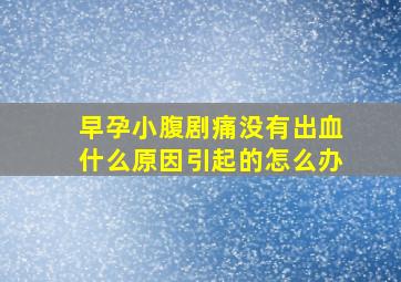 早孕小腹剧痛没有出血什么原因引起的怎么办