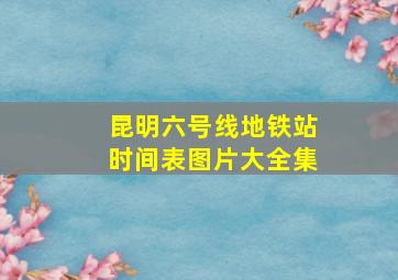 昆明六号线地铁站时间表图片大全集