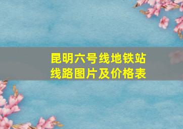 昆明六号线地铁站线路图片及价格表