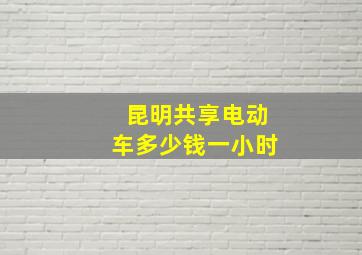 昆明共享电动车多少钱一小时