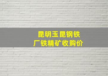 昆明玉昆钢铁厂铁精矿收购价