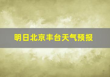 明日北京丰台天气预报