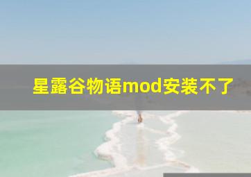 星露谷物语mod安装不了