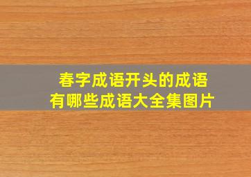 春字成语开头的成语有哪些成语大全集图片