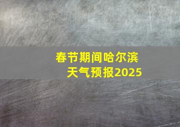 春节期间哈尔滨天气预报2025