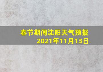 春节期间沈阳天气预报2021年11月13日