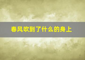 春风吹到了什么的身上