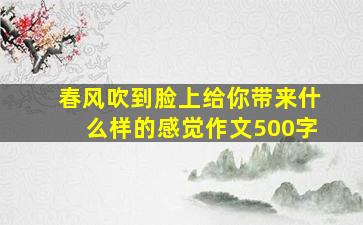 春风吹到脸上给你带来什么样的感觉作文500字