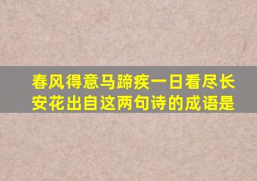 春风得意马蹄疾一日看尽长安花出自这两句诗的成语是