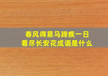 春风得意马蹄疾一日看尽长安花成语是什么