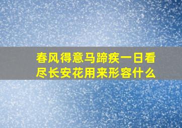 春风得意马蹄疾一日看尽长安花用来形容什么