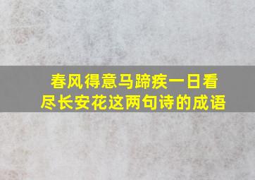 春风得意马蹄疾一日看尽长安花这两句诗的成语