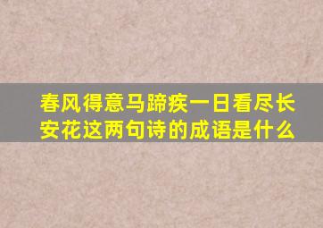 春风得意马蹄疾一日看尽长安花这两句诗的成语是什么