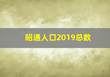 昭通人口2019总数